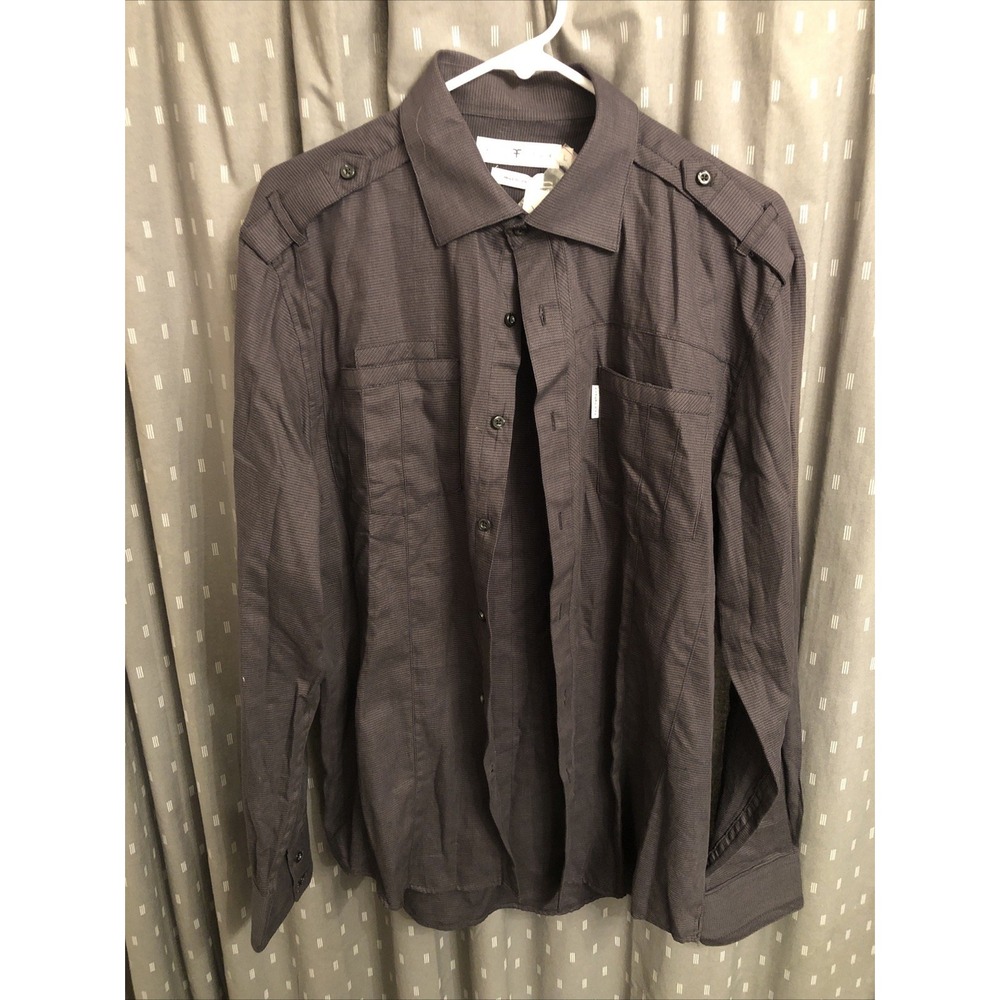 Five Four Mens Casual 'Briggs' Button Down Shirt In Black. Size Large. NWT $92